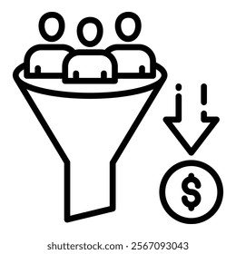 Sales Funnel Icon Element For Design