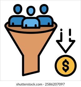 Sales Funnel Icon Element For Design