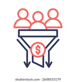 Sales Funnel Icon Element for Design