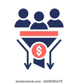 Sales Funnel Icon Element for Design
