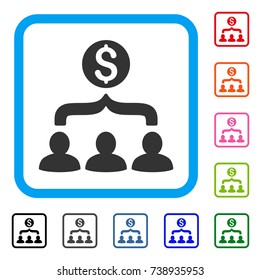 Sales Funnel icon. Flat gray iconic symbol in a light blue rounded rectangle. Black, gray, green, blue, red, orange color versions of Sales Funnel vector. Designed for web and software interfaces.