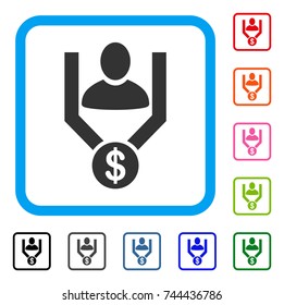 Sales Funnel icon. Flat grey iconic symbol inside a blue rounded square. Black, gray, green, blue, red, orange color versions of Sales Funnel vector. Designed for web and software UI.