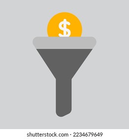 Sales funnel icon in flat style, use for website mobile app presentation