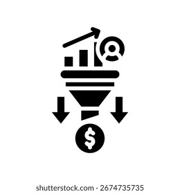 Sales Funnel Icon Glyph Vector Illustration