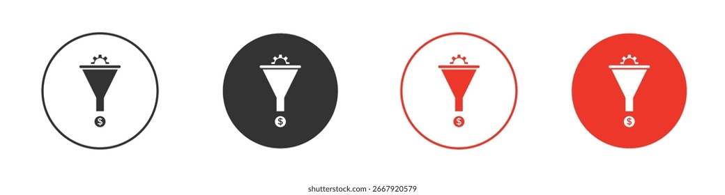 Icono del embudo de ventas para el logotipo, símbolo de la muestra del Vector para el diseño