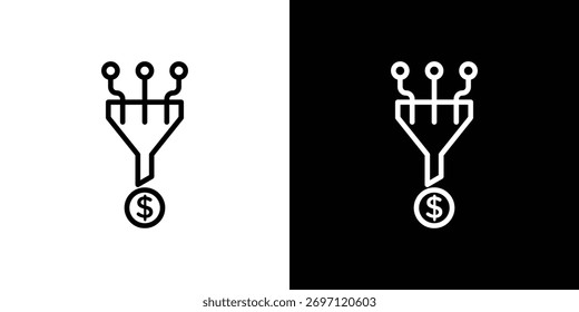 Logotipo del icono del embudo de ventas. Ilustración vectorial. Ilustración EPS.