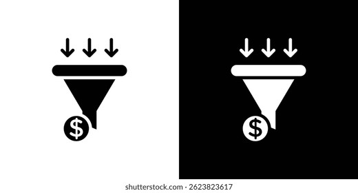 Icono del embudo de ventas para el diseño móvil del UI del App del Web del logotipo.