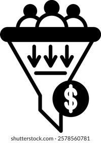 Sales Funnel Icon Mixed Vector Illustration