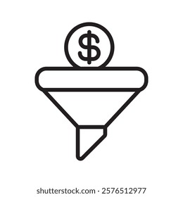 Sales funnel icon Outline vector for web ui