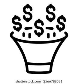 Sales funnel icon representing growing profits by optimizing the customer journey and boosting conversion rates