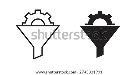 Sales funnel icon set. Linear style. Vector icons