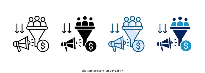 Sales Funnel Icon Set Multiple Style Collection