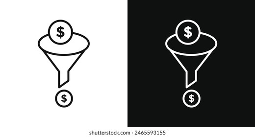 Sales Funnel Icon Set. Vector Symbols for Conversion Marketing and Lead Funnel.