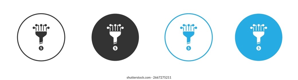 Sales funnel icon, simple flat style, illustration, logo sign symbol pictogram template, for ui or ux.