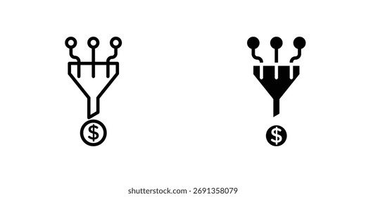 Icono de embudo de ventas Ilustración vectorial simple para gráfico y Diseño web.