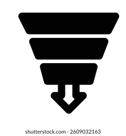 Sales Funnel Icon in Solid Style