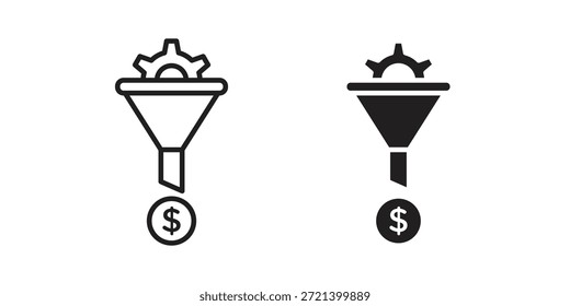 Icono de embudo de ventas para Plantilla. Conjunto de gráficos de Vector de iconos