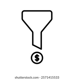 Sales funnel icon Thin line vector