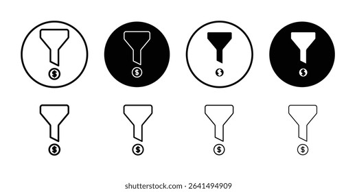 Sales funnel icon Thin line illustration set vector
