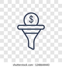 Sales Funnel icon. Trendy linear Sales Funnel logo concept on transparent background from Technology collection