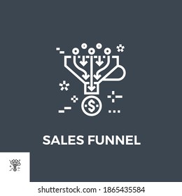 Sales Funnel icon vector. Flat icon isolated on the black background. Editable EPS file. Vector illustration.