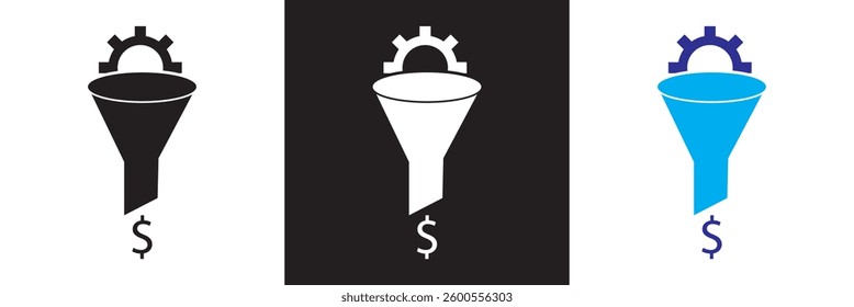 Sales Funnel Icon.  Vector illustration. isolated on white and black background. EPS 10