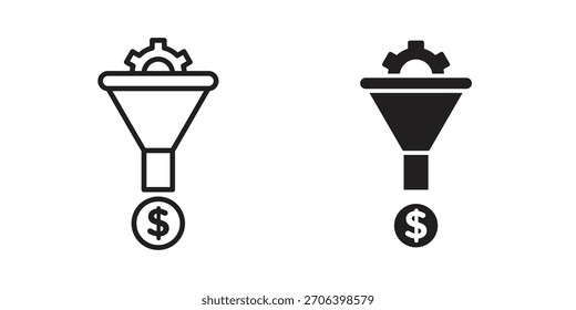Ilustração do vetor do ícone do funil de vendas. Design plano. Símbolos de vetor de design gráfico.