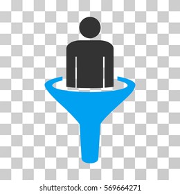 Sales Funnel icon. Vector illustration style is flat iconic bicolor symbol, blue and gray colors, transparent background. Designed for web and software interfaces.
