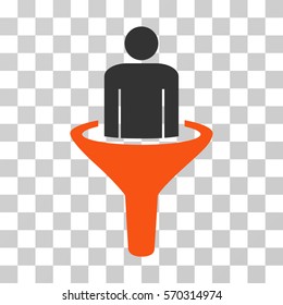 Sales Funnel icon. Vector illustration style is flat iconic bicolor symbol, orange and gray colors, transparent background. Designed for web and software interfaces.