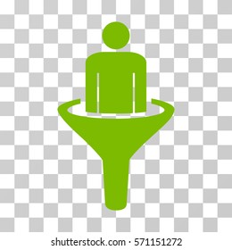 Sales Funnel icon. Vector illustration style is flat iconic symbol, eco green color, transparent background. Designed for web and software interfaces.