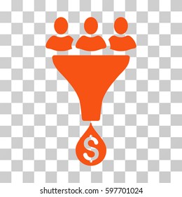 Sales Funnel icon. Vector illustration style is flat iconic symbol, orange color, transparent background. Designed for web and software interfaces.