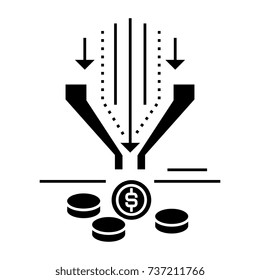 sales funnel  icon, vector illustration, sign on isolated background