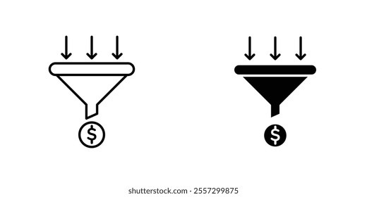 Sales funnel Icon vector. liner and flat style icons set.