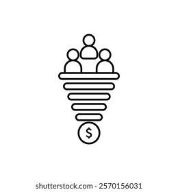 Sales funnel icon Vector logo set flat