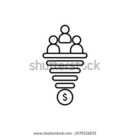 Sales funnel icon Vector logo set flat
