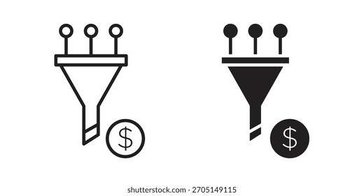 Icono de embudo de ventas Vector de diseños modernos planos y de trazo