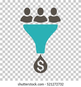 Sales Funnel icon. Vector pictogram style is a flat symbol, color, chess transparent background. Designed for software and web interface toolbars and menus.