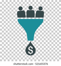 Sales Funnel icon. Vector pictogram style is a flat symbol, color, chess transparent background. Designed for software and web interface toolbars and menus.
