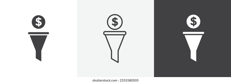 Sales funnel icon vector set for ui designs