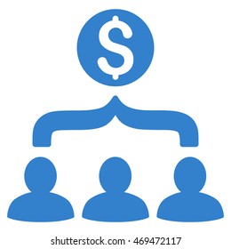 Sales Funnel icon. Vector style is flat iconic symbol with rounded angles, cobalt color, white background.