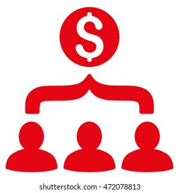 Sales Funnel icon. Vector style is flat iconic symbol with rounded angles, red color, white background.