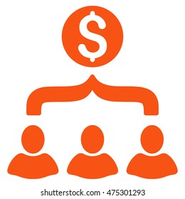 Sales Funnel icon. Vector style is flat iconic symbol with rounded angles, orange color, white background.