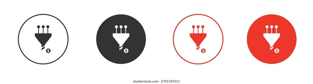 Vector de icono de embudo de ventas, símbolo, ilustraciones de logotipo