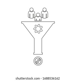 vectores vectoriales de diseño de línea web de icono de embudo de ventas 10