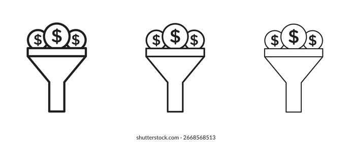 Ícone de funil de vendas para Elementos de Sites ou Aplicativos, Logotipo. Gráficos de vetor de pixel