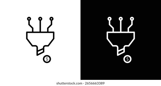 Sales funnel icon for website, vector design template elegant style