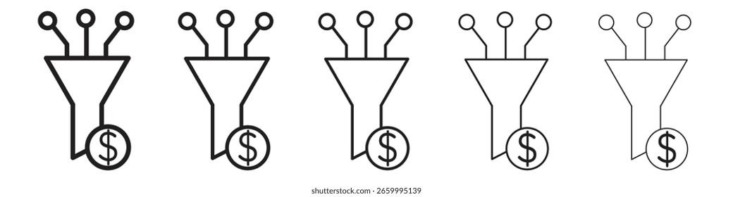 Icono de embudo de ventas para su diseño de Sitio web, logotipo, App, interfaz de usuario.