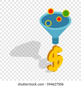 Sales funnel isometric icon 3d on a transparent background vector illustration