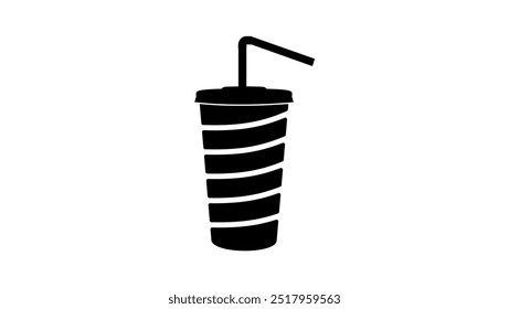 Sales Funnel like paper cup, black isolated silhouette