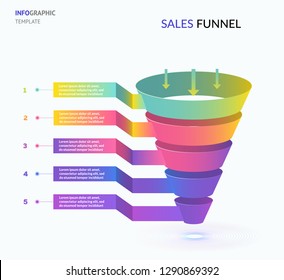 Sales Funnel Marketing 3d Template EPS10  . Infographic Or Web Design Template